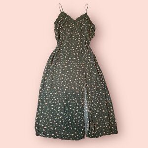 No Boundaries Floral Green Lace Trim Midi Dress –‎ Size L (11–13)